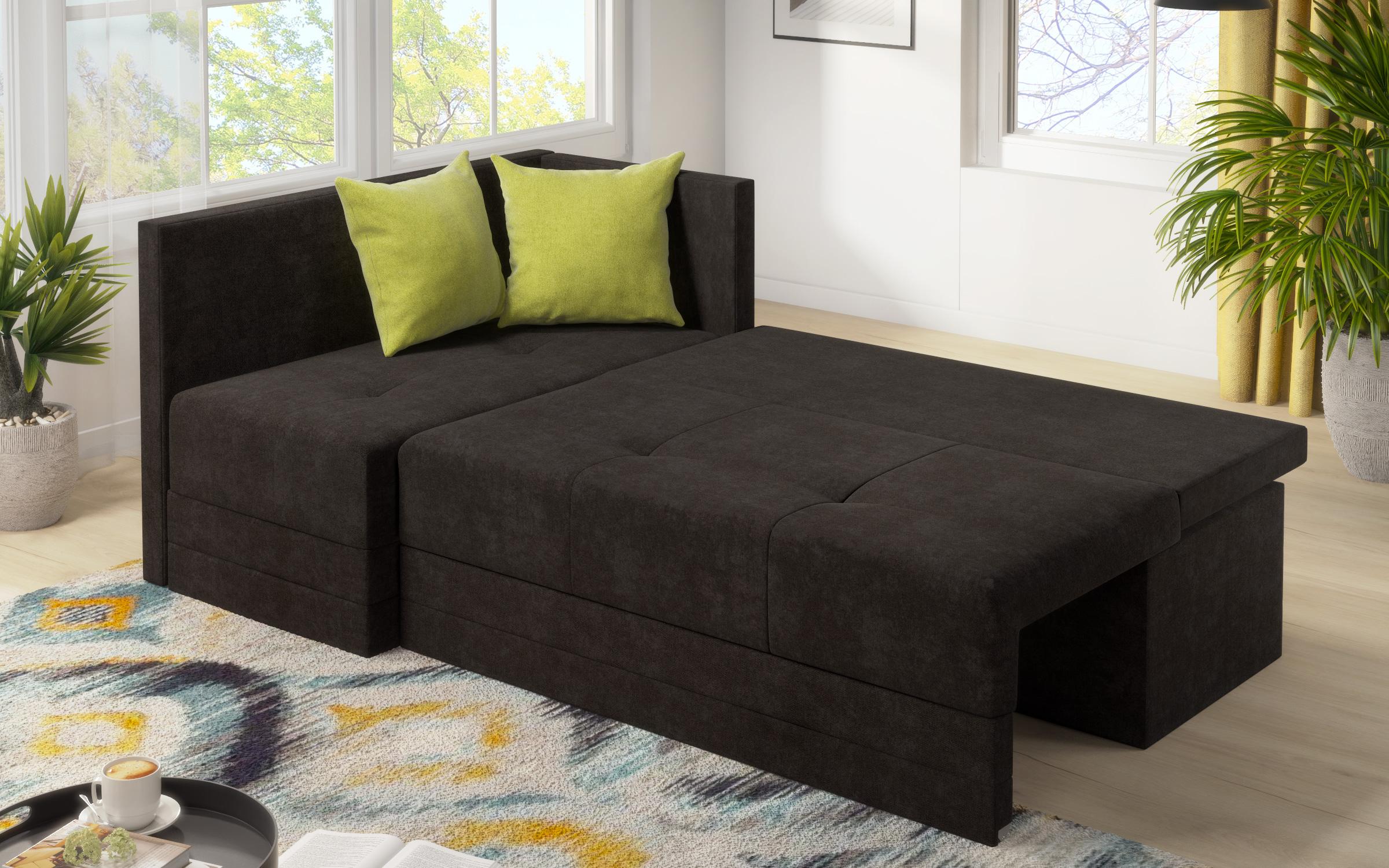 Γωνιακός καναπές-κρεβάτι Alora, γκρι-καφέ + πράσινο  7